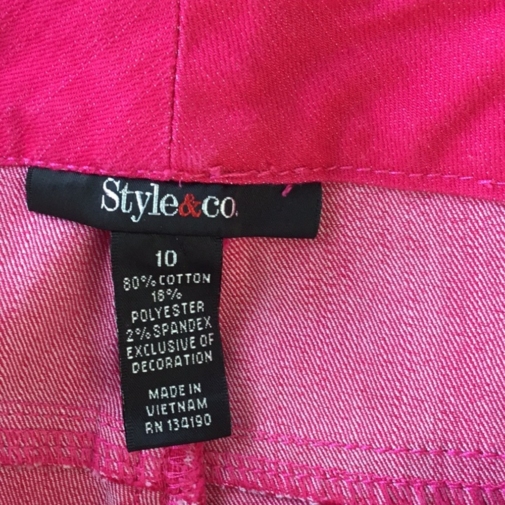 Style & Co Fuschia Pink Capris Size10 - Picture 7 of 7